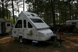 hard-sided a-frame camper