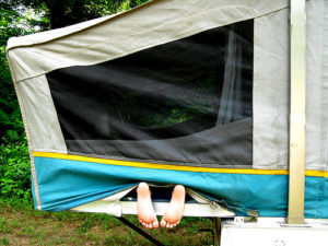 new pop up camper bed