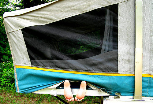 new pop up camper bed