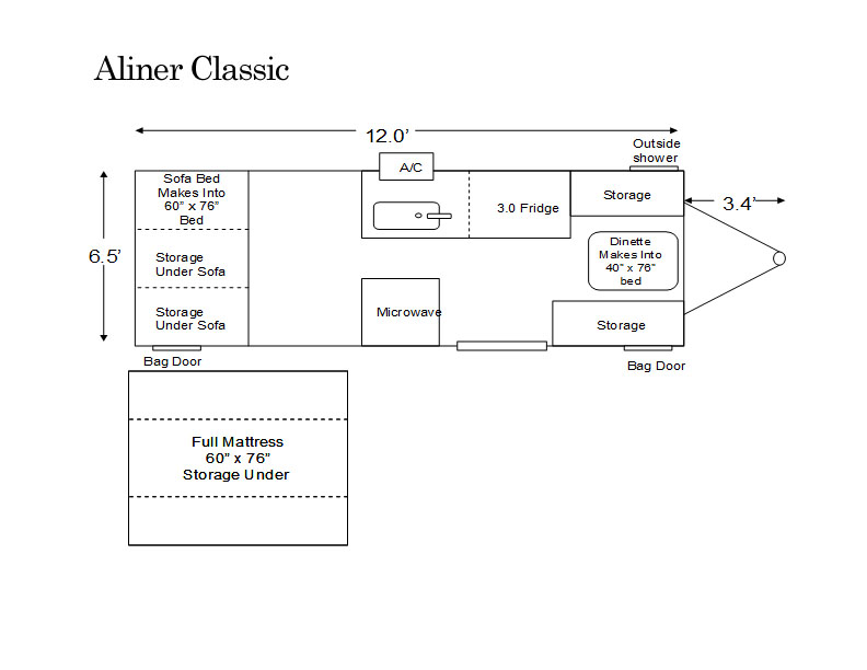 aliner classic floor plan Pop Up Campers