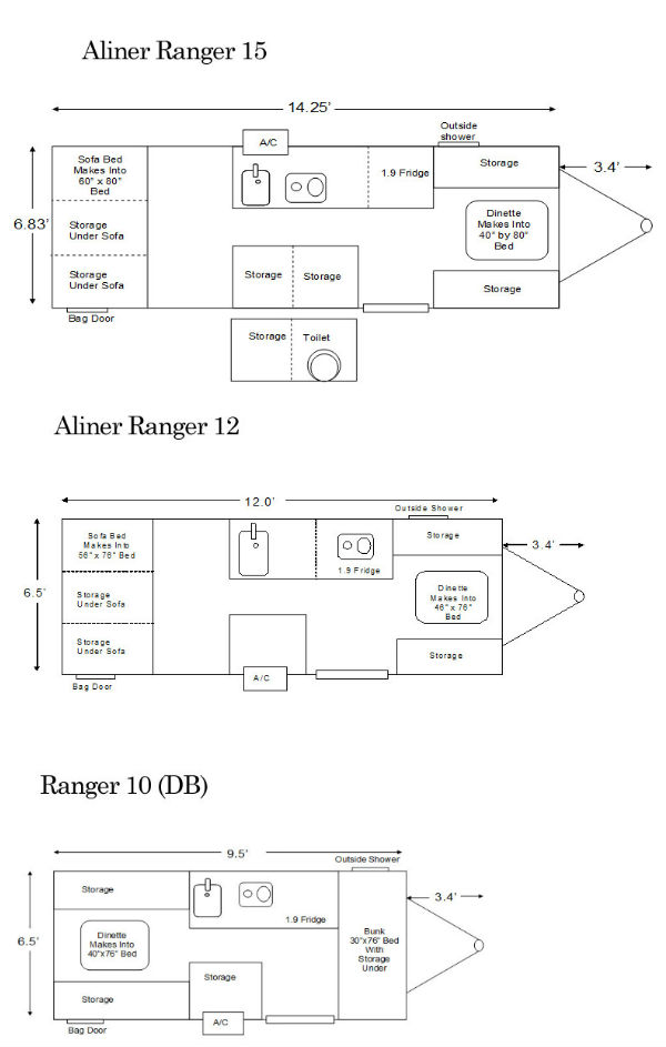 ranger floor plans Pop Up Campers